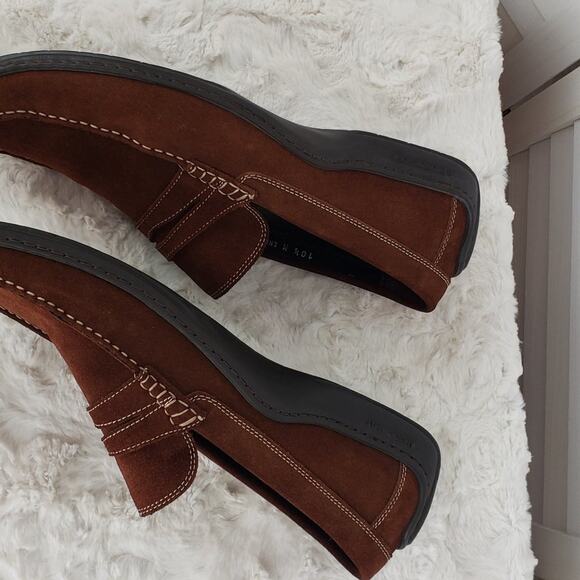 Donald Pliner Endo Brown Suede Loafers Size 10.5 - Picture 7 of 10